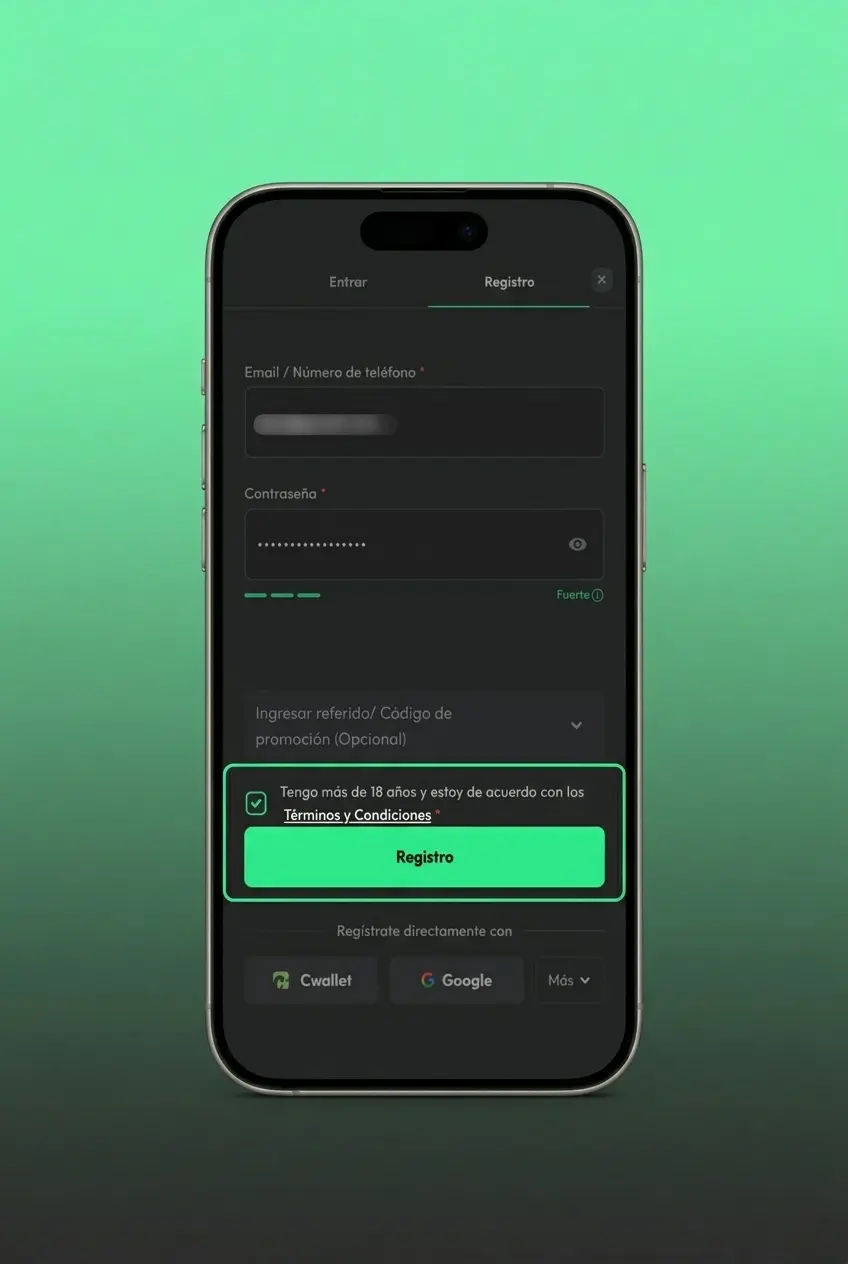 Guía paso a paso para crear una cuenta en BC Game con formulario de registro en pantalla