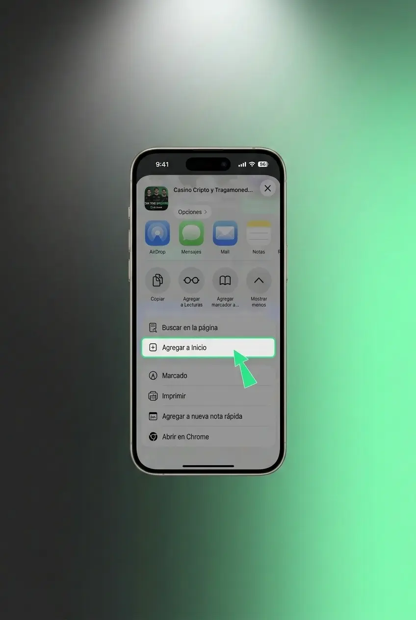 Guía de instalación de BC Game como PWA en iOS iPhone iPad desde Safari en 5 pasos