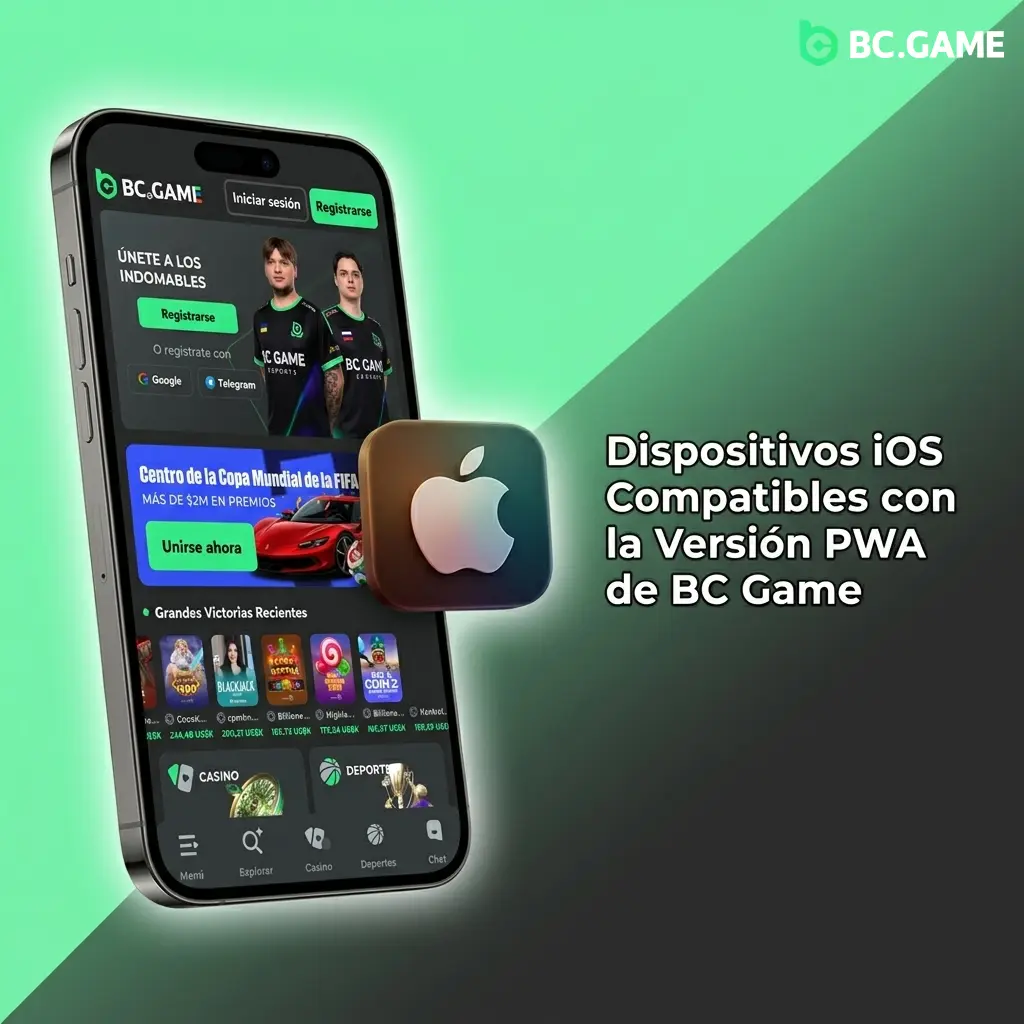 Dispositivos Apple iPhone y iPad compatibles con la PWA de BC Game en iOS 14 o superior