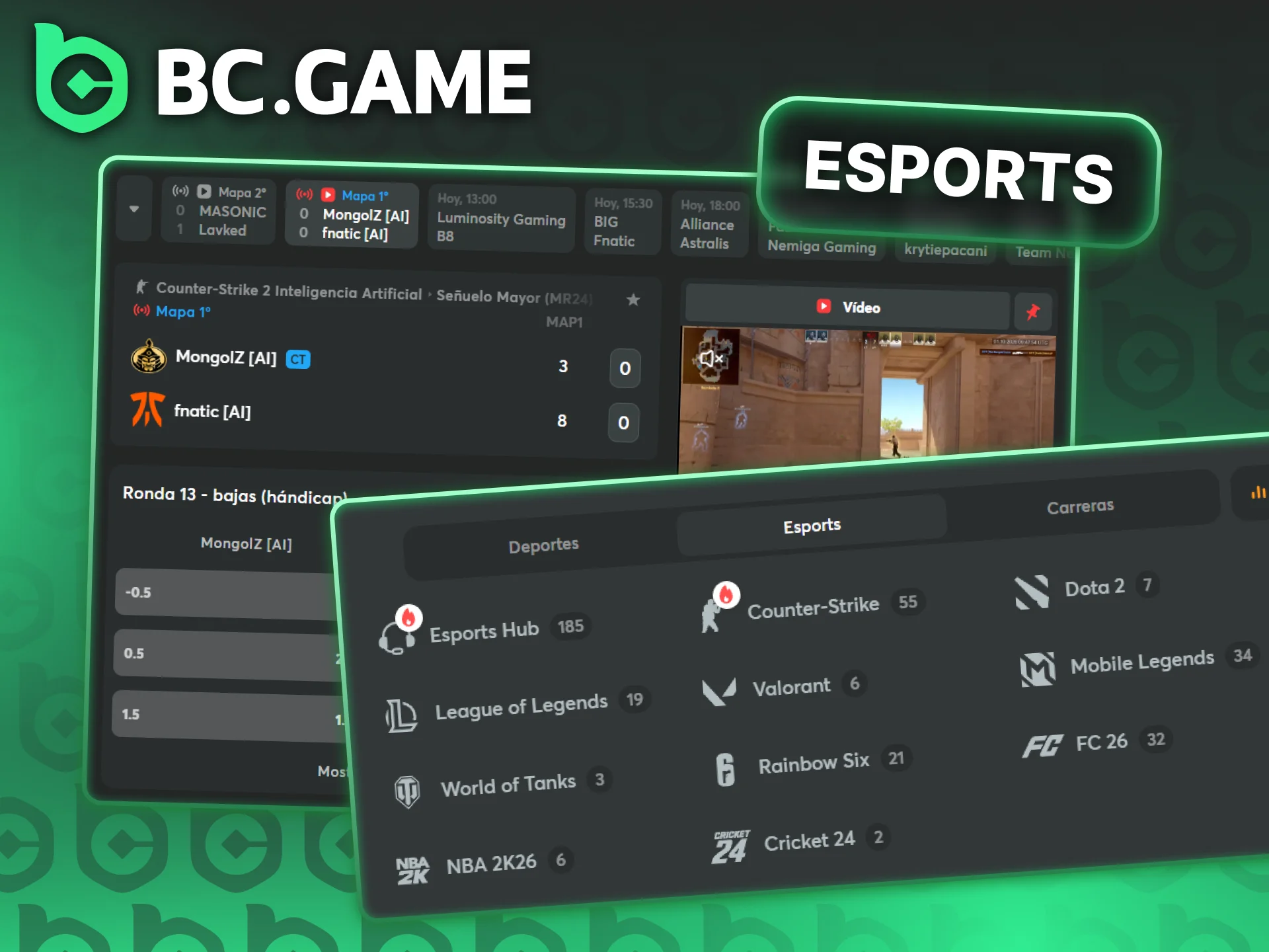 Descubre los torneos de eSports disponibles en la plataforma de BC Game.